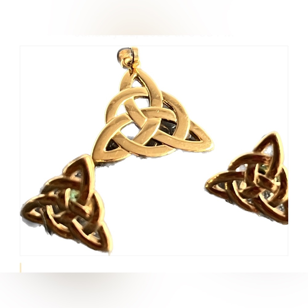 Vintage Signed Celtic Knot Stud Earrings